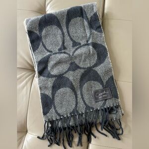 Coach Signature Gray Accent Scarf